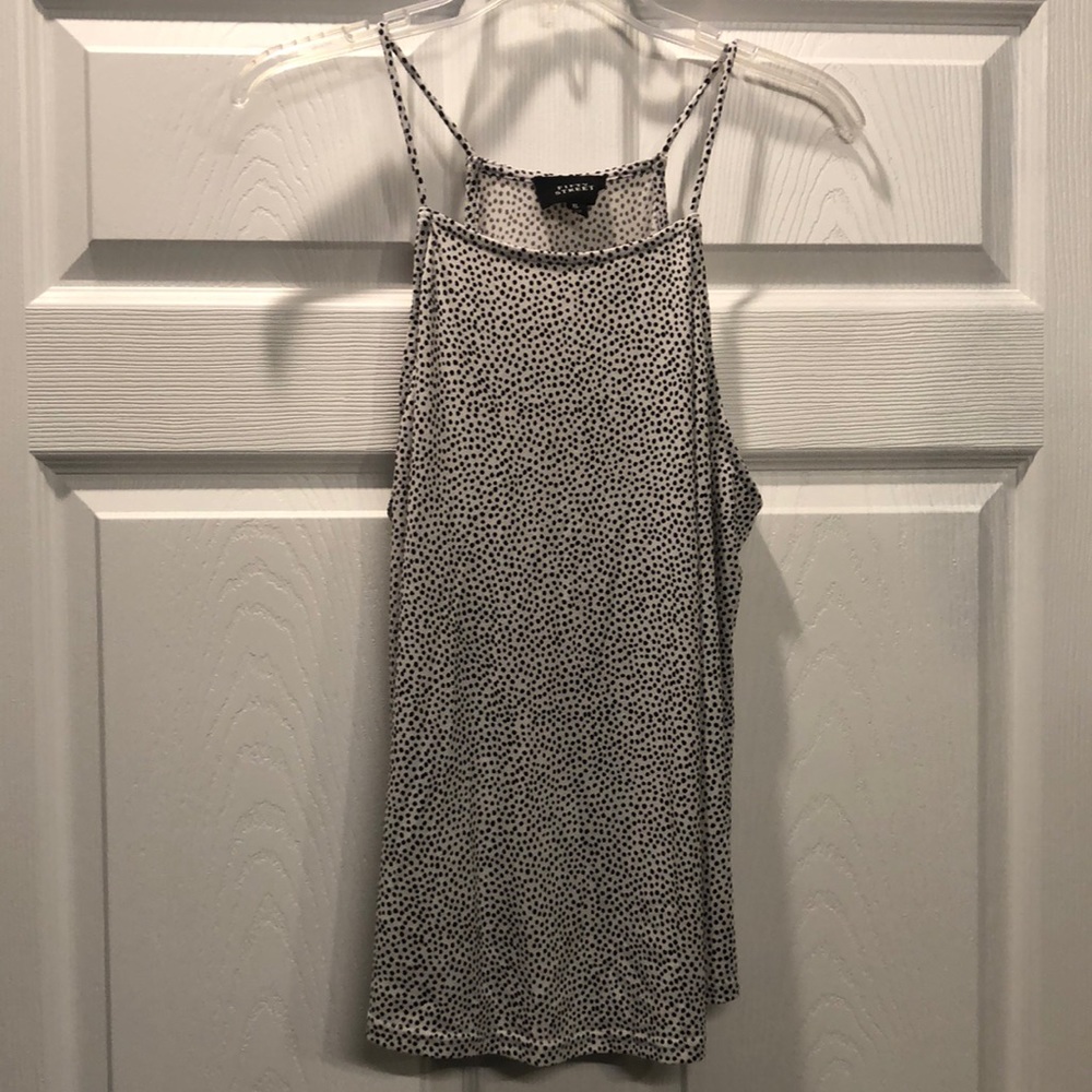 Dotted Sleeveless Blouse
